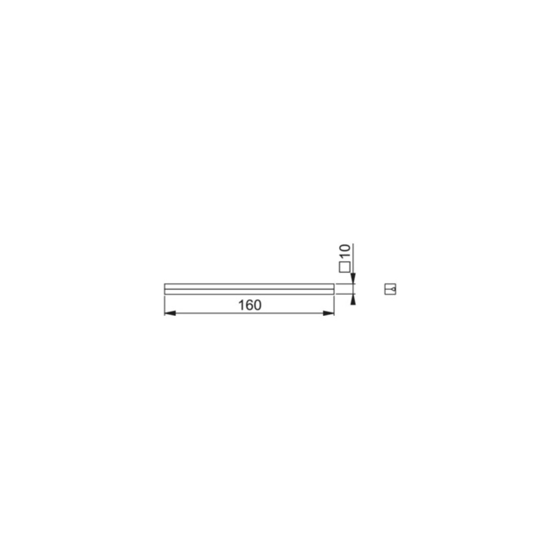 Hoppe Profilstift 4-KT.10mm L.160mm Fe verz.