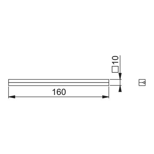 Hoppe Profilstift 4-KT.10mm L.160mm Fe verz.