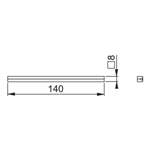 Hoppe Profilstift 4-KT.8mm L.140mm Fe verz.