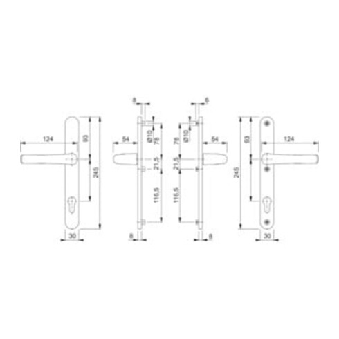 Hoppe Profiltür-Drückergarnitur Tokyo Aluminium