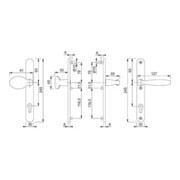 Hoppe Profiltuer-Garnitur NY 76G/3346/1810 Alu.F9016 PZ f.TS 57-62mm-3