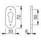 HOPPE PT-Cylindre coulissant rosé 55S-SR, ovale PZ F1 anodisé, DR 6-3
