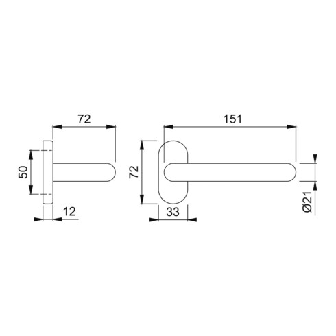 HOPPE PT-Drücker-Halbgarnitur Paris E138GF/55 ov.,VK10 Edelstahl matt