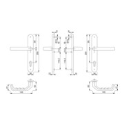HOPPE PT-Drückergarnitur RR,oval,Liverpool 1313G/3357N,PZ,8/92 Stahlfarbig,TS 67-72-4