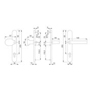 HOPPE PT Garniture à bouton interchangeable RR, ovale, PZ, VK8, E92 Liverpool, 86G/3357N/1313G F9, TS 67-72-2