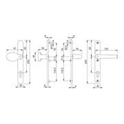 HOPPE PT Garniture de poignée étroite, ovale, PZ, VK8, E92 Tôkyô, 76G/3346/1710RH F1, TS 67-72-3