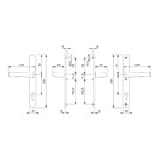 HOPPE PT-Garniture de porte étroite, ovale, Tôkyô 1710RH/3346, PZ, 8/92 F1, TS 67-72-2