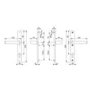 HOPPE PT-Garniture de porte étroite, ovale, Tôkyô 1710RH/3346, PZ, 8/92 F1, TS 67-72-4