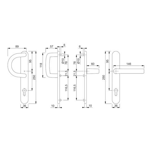 HOPPE PT-Wechselgarnitur RR,ov.,PZ,VK8,E92,Liverp. 538G/3357N/1313G F1-2,TS 67-72