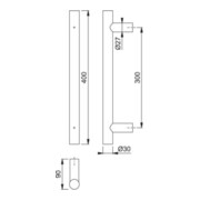 Hoppe Push bar E5011 VA Coloris n° F69 A. 300mm L.400mm ger.-3