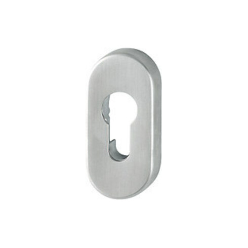 HOPPE Rosace de clé FH FS-E55S, ovale, cylindre profilé percé, acier inox mat