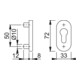 HOPPE Rosace de clé FH FS-E55S, ovale, cylindre profilé percé, acier inox mat-2