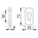 HOPPE Rosace de clé PT 55S, ovale PZ F1 anodisée RH 8-2