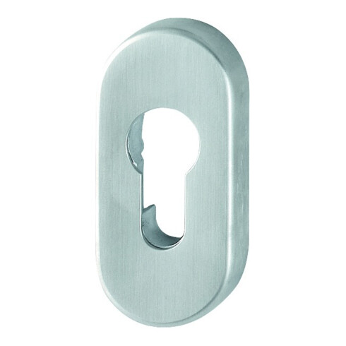 HOPPE Rosace de clé PT E55S, ovale, cylindre profil percé, acier inox mat