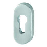 HOPPE Rosace de clé PT E55S, ovale, cylindre profil percé, acier inox mat