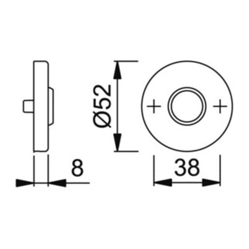 Hoppe Rosette E42KV PAAR F69 37-42 18-R/L