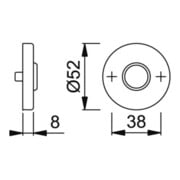 Hoppe Rosette E42KV PAAR F69 37-42 18-R/L-2