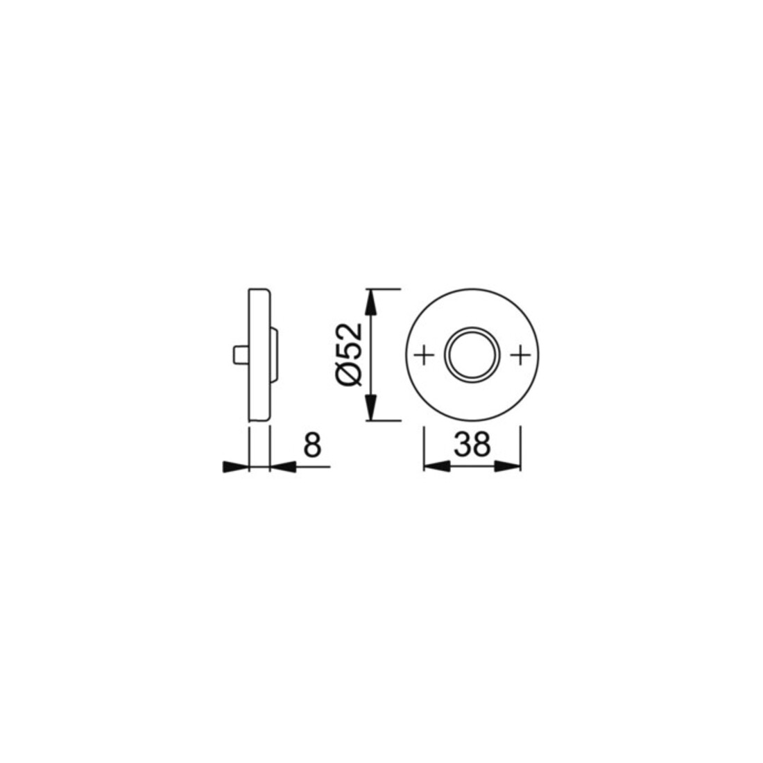 Hoppe Rosette E42KV PAAR F69 37-42 18-R/L