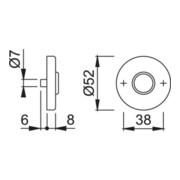 Hoppe Rosette E42KV PAAR F69 37-42 18-R/L-4