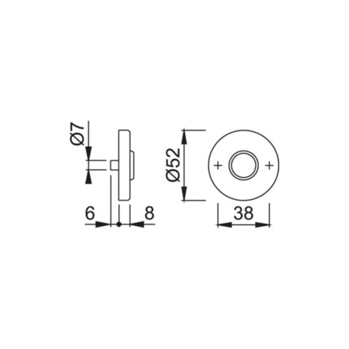 Hoppe Rosette E42KV PAAR F69 37-42 18-R/L