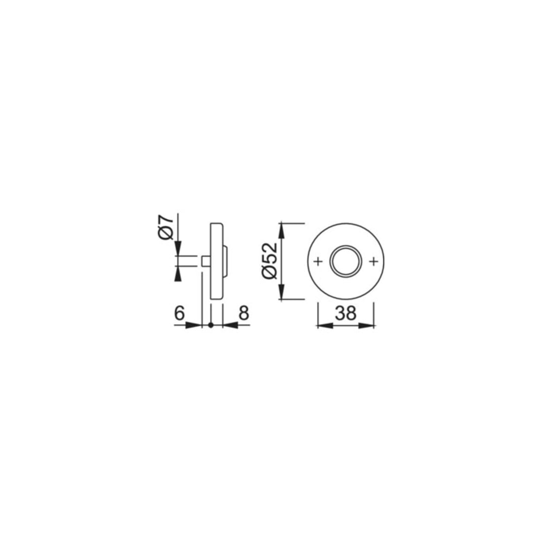 Hoppe Rosette E42KV PAAR F69 37-42 18-R/L