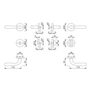 HOPPE Rosette Maribor 1766/17KV/17KVS Alu.F1 ronde SK/OL DIN G/D D/D-3