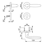 HOPPE Rosetten-Garnitur 1510/42KB/42KBS, F9714M,PZ,37-47-3