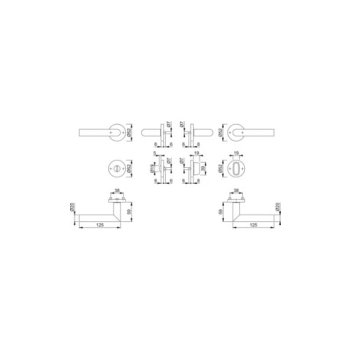 Hoppe Rosettengrt.Ams.E1400Z/42KV/42KVS VA F69 rd.SK/OL DIN L/R D/D/D
