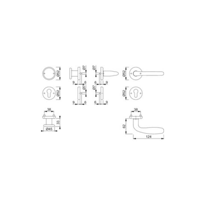 Hoppe Rosettengrt.Cardiff E48/17KV/17KVS/1850Z VA F69 rd.PZ DIN L/R fl.D/K