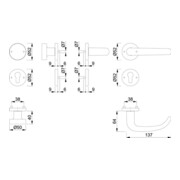 Hoppe Rosettengrt.San Fran.58/42KV/42KVS/1301 Alu.F1 rd.PZ DIN L/R fl.D/K-4