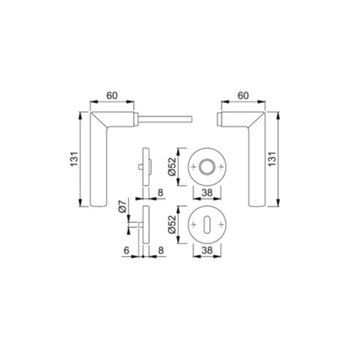 Hoppe Rosettengrt.Stock.E1140Z/42KV/42KVS VA F69 OB DIN L/R