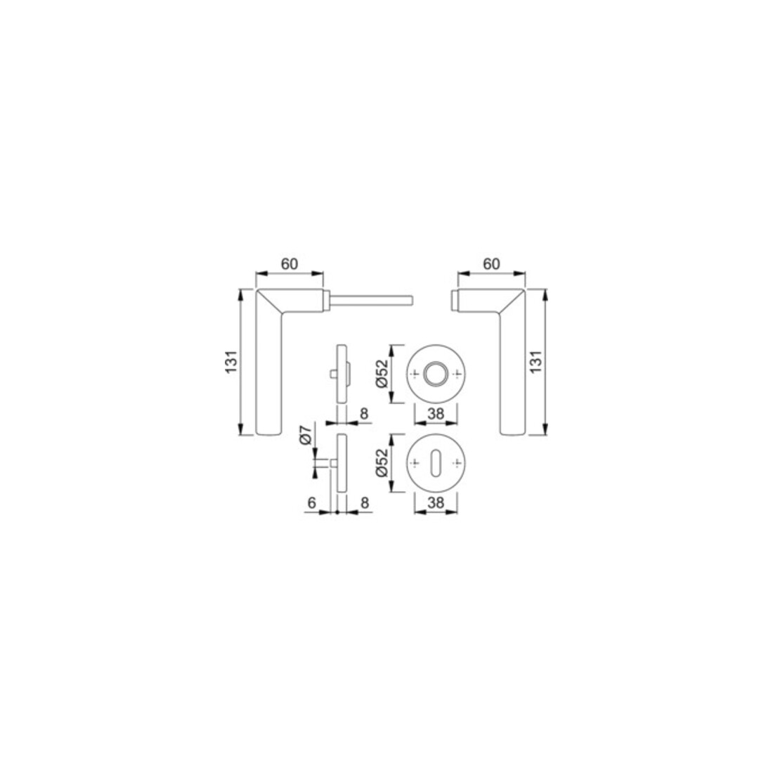 Hoppe Rosettengrt.Stock.E1140Z/42KV/42KVS VA F69 OB DIN L/R