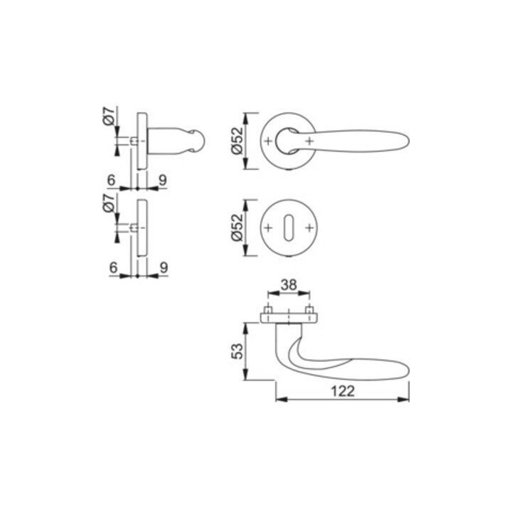 Hoppe Rosettengrt.Verona M151/42KV/42KVS MS F49-R rd.OB DIN L/R D/D