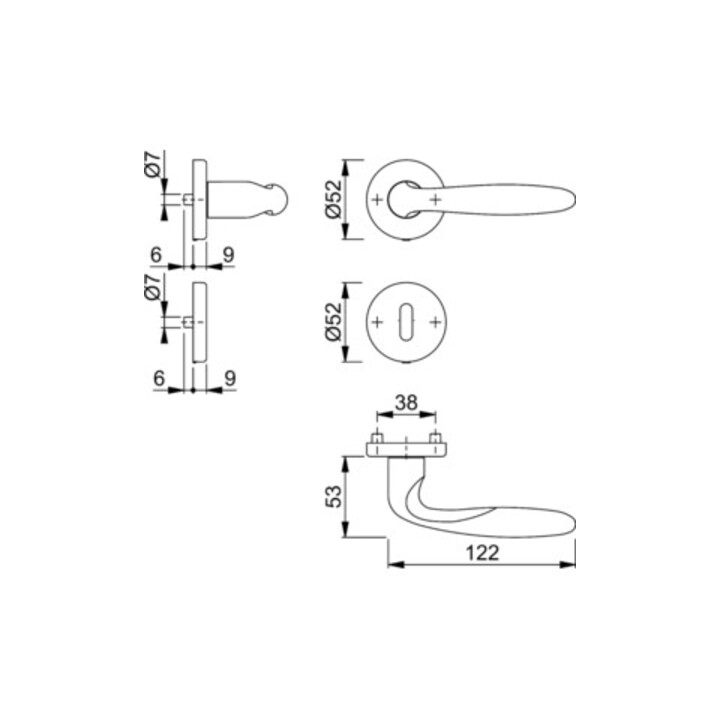 Hoppe Rosettengrt.Verona M151/42KV/42KVS MS F49-R rd.OB DIN L/R D/D/D