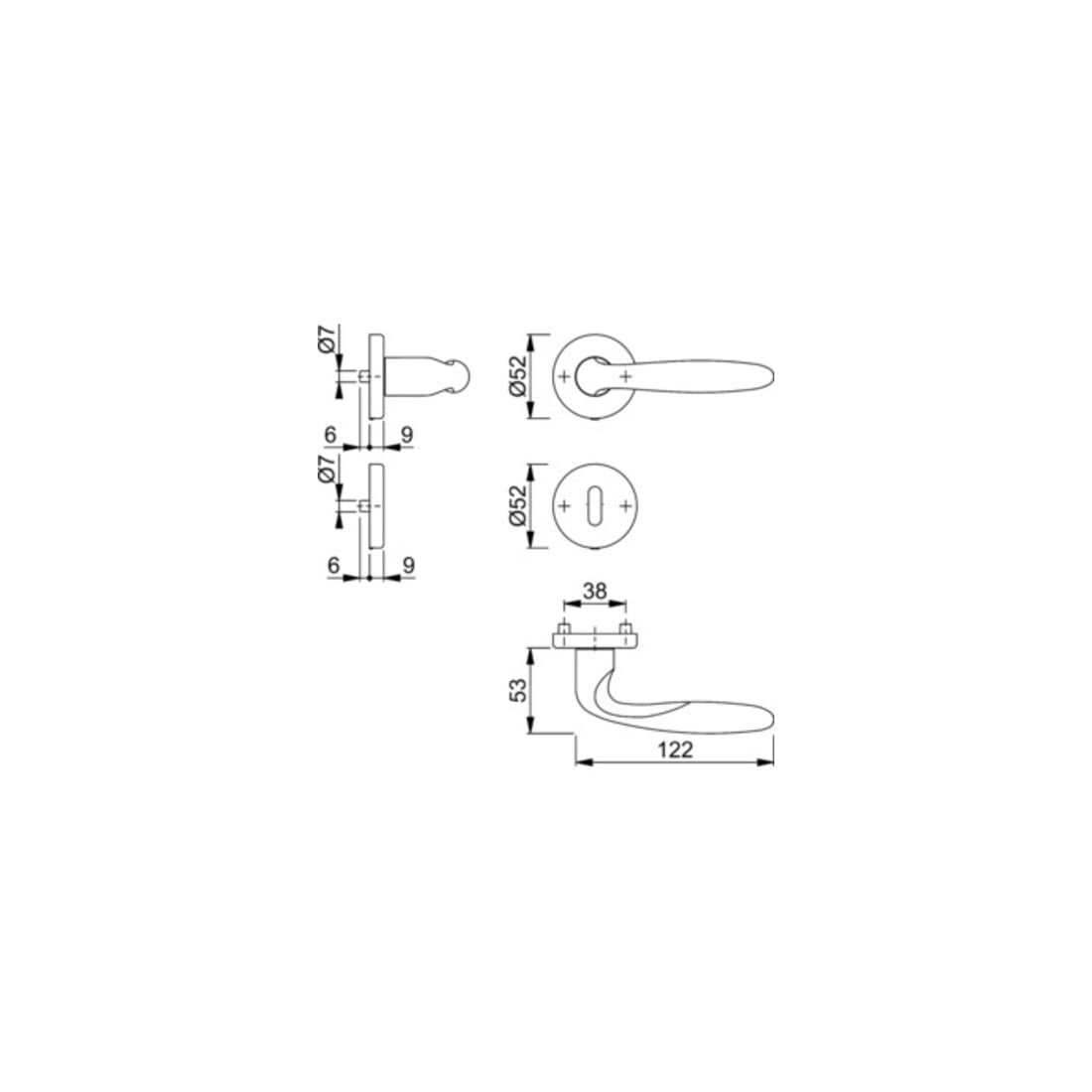 Hoppe Rosettengrt.Verona M151/42KV/42KVS MS F49-R rd.OB DIN L/R D/D/D