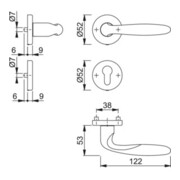 Hoppe Rosettengrt.Verona M151/42KV/42KVS MS F71 rd.PZ DIN L/R D/D/D-2