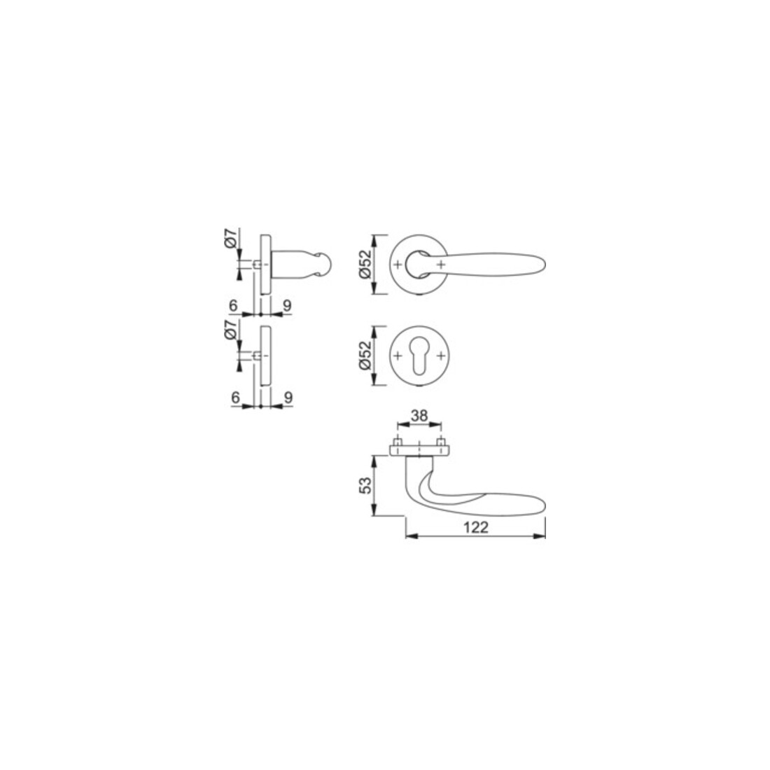 Hoppe Rosettengrt.Verona M151/42KV/42KVS MS F71 rd.PZ DIN L/R D/D/D