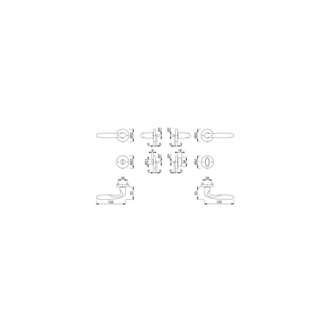 Hoppe Rosettengrt.Verona M151/42KV/42KVS MS F71 rd.SK/OL DIN L/R D/D