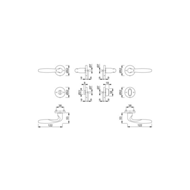 Hoppe Rosettengrt.Verona M151/42KV/42KVS MS F71 rd.SK/OL DIN L/R DIN D/D