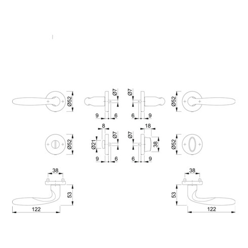 Hoppe Rosettengrt.Verona M151/42KV/42KVS MS F71 rd.SK/OL DIN L/R DIN D/D