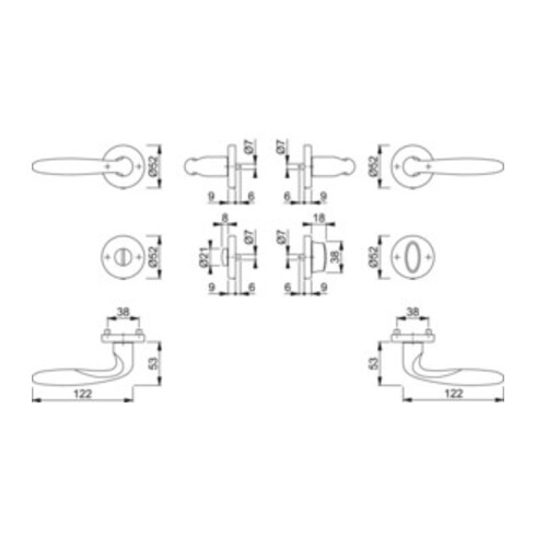 Hoppe Rosettengrt.Verona M151/42KV/42KVS MS F71 rd.SK/OL DIN L/R DIN D/D