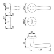 Hoppe Rosettengrt.Vit.1515/42KV/42KVS Alu.F1 rd.OB DIN L/R D/D-4