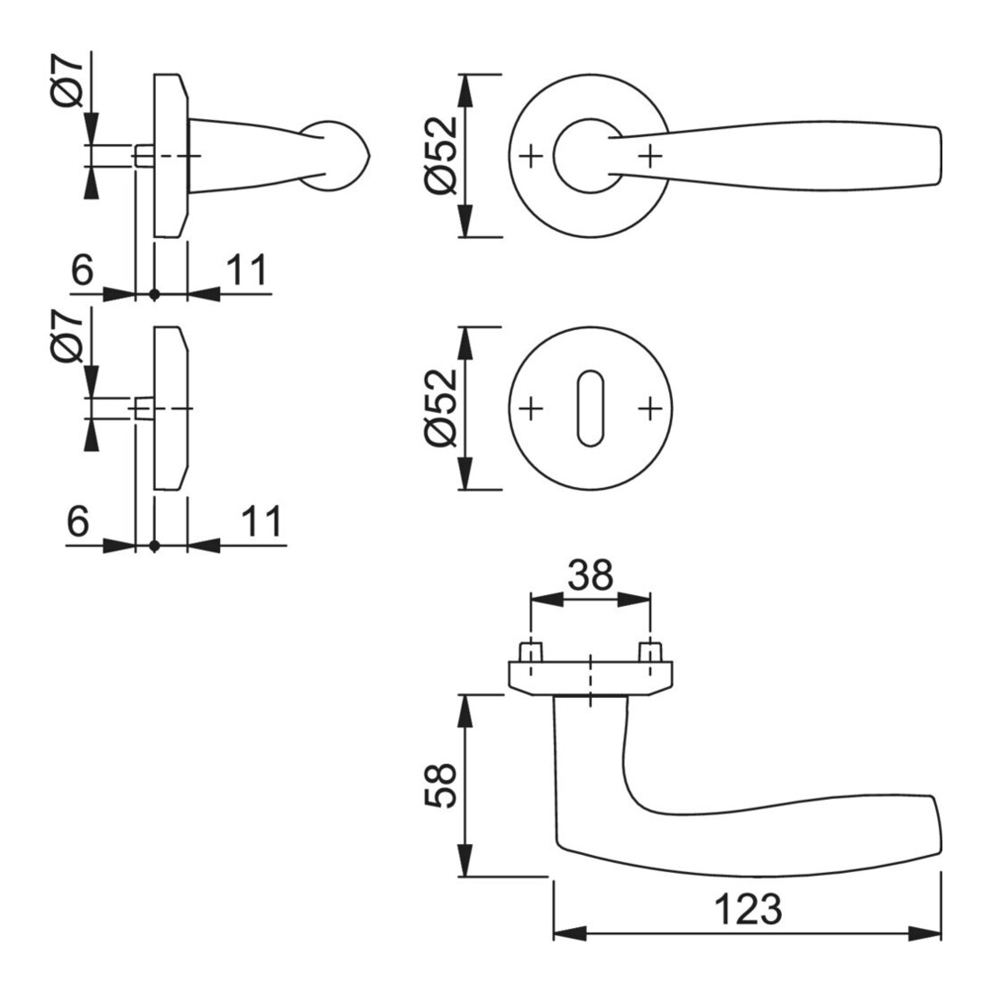 Hoppe Rosettengrt.Vit.M1515/23KV/23KVS MS F41 R rd.OB DIN L/R D/D