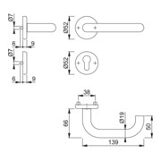 Hoppe Rosettes Garniture PZ F69, Baden, 12316283 E1388Z/17KV/17KVS-3