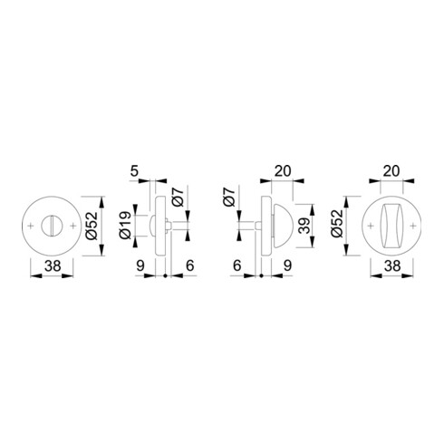 Hoppe Badrosette 42KVS Aluminium