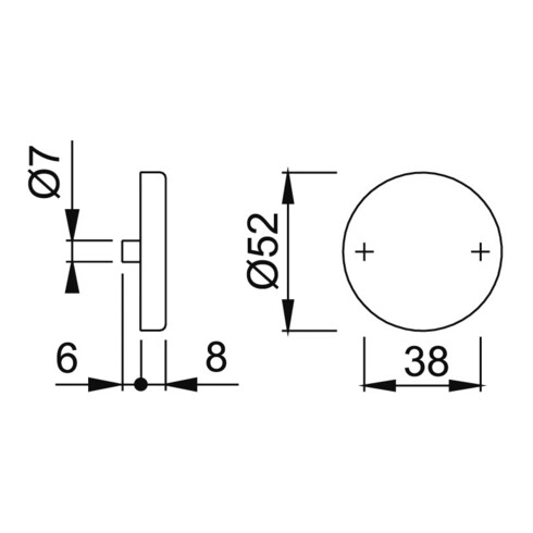 Hoppe Schlüsselrosetten-Paar E42KVS VA F69 Schildstärke 8mm bl.rd.