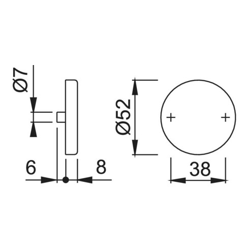 Hoppe Schlüsselrosetten-Paar E42KVS VA F69 Schildstärke 8mm bl.rd.