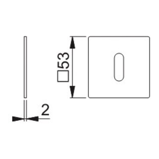 Hoppe Schlüsselrosetten-Paar E848S-SK VA F69 Schildstärke 2mm OB quadratisch