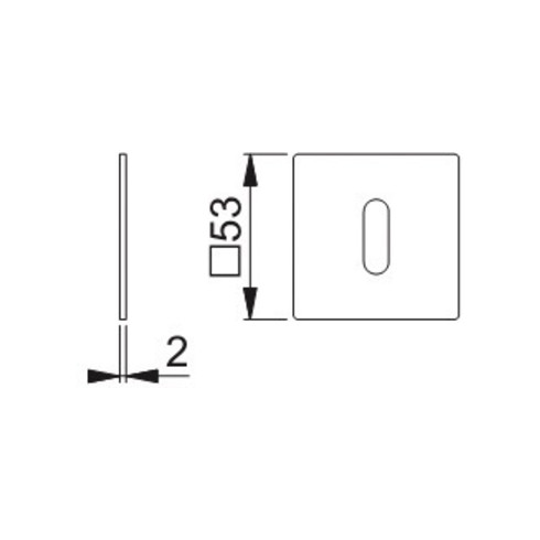 Hoppe Schlüsselrosetten-Paar E848S-SK VA F69 Schildstärke 2mm OB quadratisch