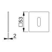 Hoppe Schlüsselrosetten-Paar E848S-SK VA F69 Schildstärke 2mm OB quadratisch-5